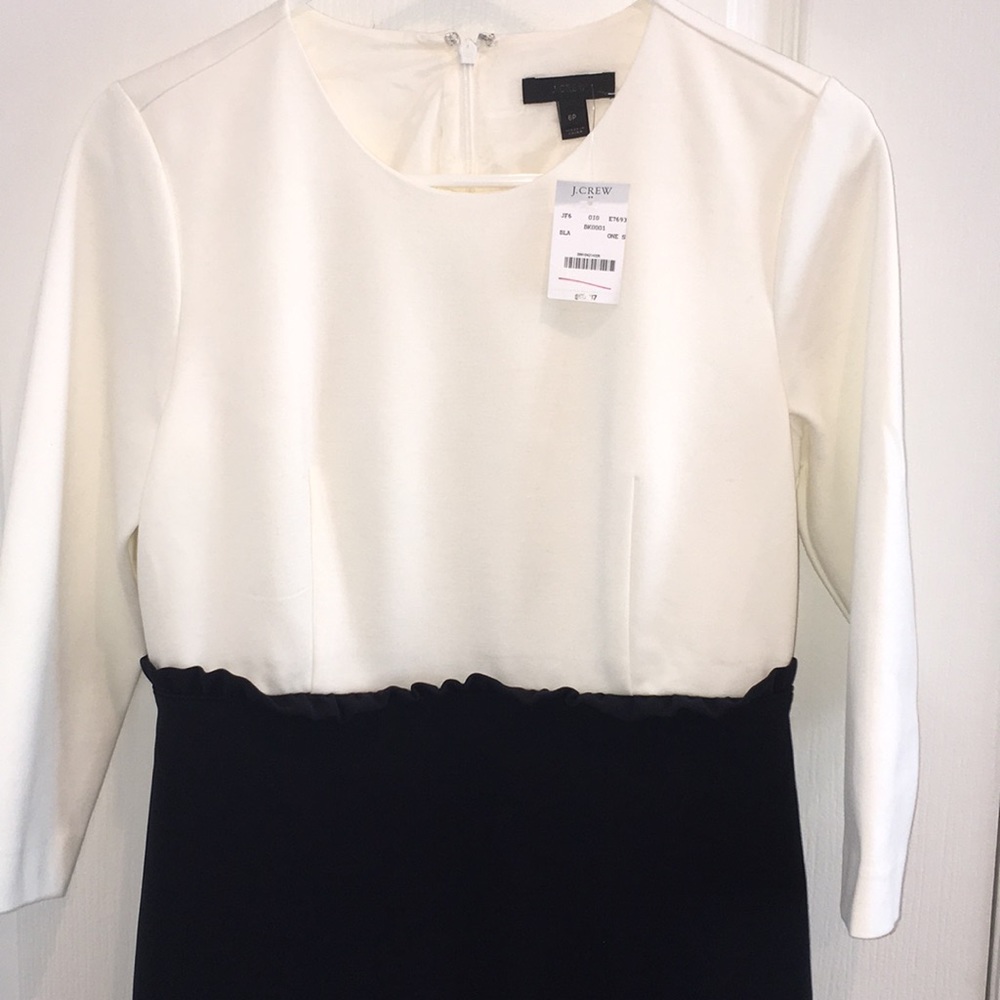 J..Crew White and navy blue dress 6P